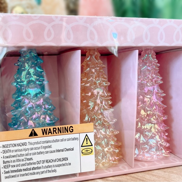 Cupcakes & Cashmere Iridescent Pastel Acrylic LED Christmas Tree Set - Picture 7 of 9